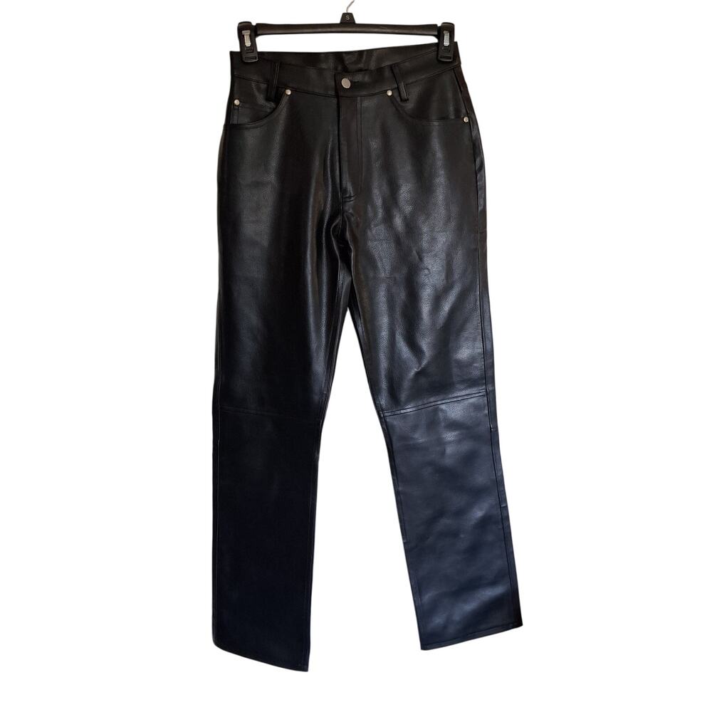 Morbid Threads Mens 30 Black Faux Leather Pants Y2K Goth Punk Hot Topic 30x32